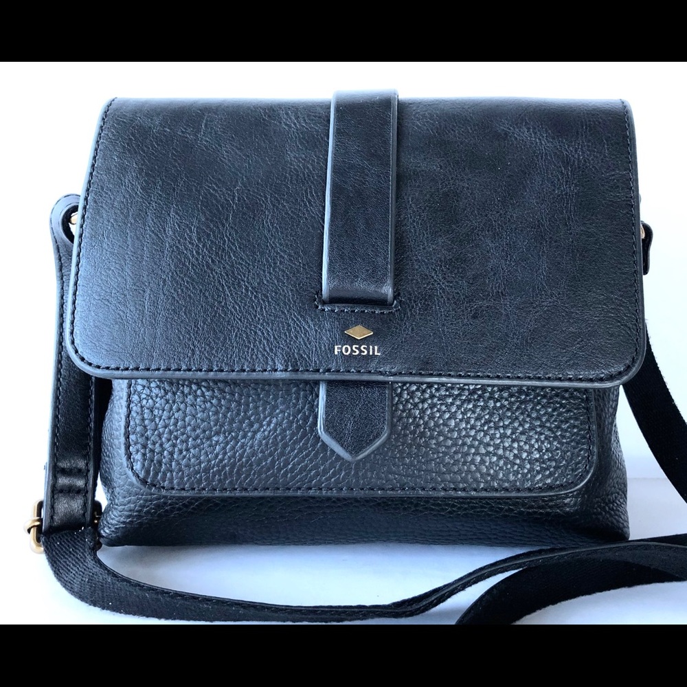 Fossil Kinley Small Black Crossbody Messenger Bag